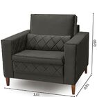 Poltrona Decorativa Para Sala 1 Lugar Lara Veludo Isofa Cinza