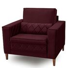 Poltrona Decorativa Para Sala 1 Lugar Lara Veludo Isofa Vinho