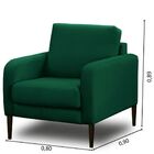 Poltrona Decorativa Para Sala 1 Lugar Livia Veludo Verde Isofa