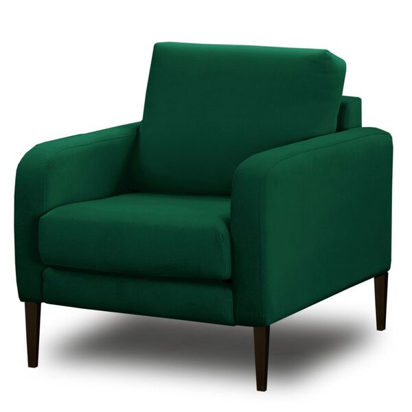 Poltrona Decorativa Para Sala 1 Lugar Livia Veludo Verde Isofa