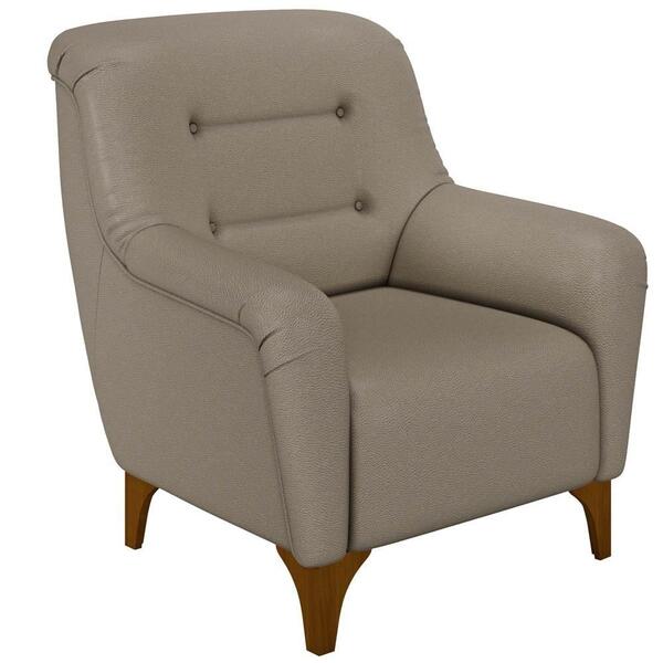 Poltrona Decorativa Para Sala 1 Lugar Pés Madeira Lima M22 Pu