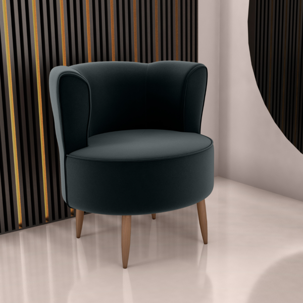 Poltrona Decorativa Para Sala Amapá Veludo Preto