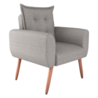 Poltrona Decorativa Para Sala Arcos Linho Cinza