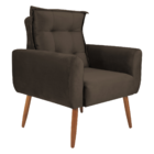 Poltrona Decorativa Para Sala Arcos Veludo Marrom