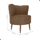 Poltrona Decorativa Para Sala Ariel  Boucle Marrom