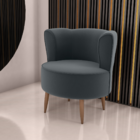 Poltrona Decorativa Para Sala Ariel  Veludo Cinza