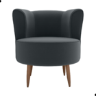 Poltrona Decorativa Para Sala Ariel  Veludo Cinza