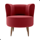 Poltrona Decorativa Para Sala Ariel  Veludo Vinho