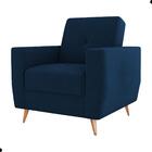 Poltrona Decorativa Para Sala Aruba Veludo Azul