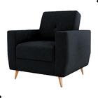 Poltrona Decorativa Para Sala Aruba Veludo Preto