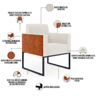 Poltrona Decorativa Para Sala Base Fixa De Metal Helô L02 Lin