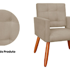 Poltrona Decorativa Para Sala Camila Suede - Estopar - Marrom