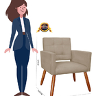 Poltrona Decorativa Para Sala Camila Suede - Estopar - Marrom