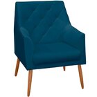 Poltrona Decorativa Para Sala Capitonê Antonella Veludo Azul