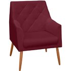 Poltrona Decorativa Para Sala Capitonê Antonella Veludo Bordô