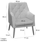 Poltrona Decorativa Para Sala Capitonê Antonella Veludo Preto