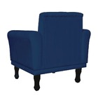 Poltrona Decorativa Para Sala Classic Suede Azul Marinho