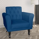 Poltrona Decorativa Para Sala Classic Suede Azul Marinho