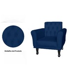 Poltrona Decorativa Para Sala Classic Suede Azul Marinho