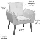 Poltrona Decorativa Para Sala Com Pés Palito Clara  Veludo Gr