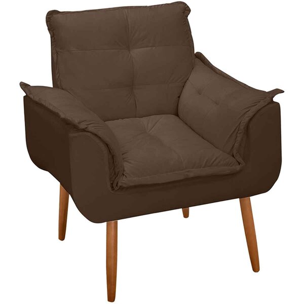 Poltrona Decorativa Para Sala Com Pés Palito Heloíse Veludo M