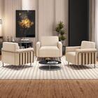 Poltrona Decorativa Para Sala De Estar 79cm Pés Aço Delarma M