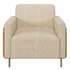 Poltrona Decorativa Para Sala De Estar 79cm Pés Aço Delarma M