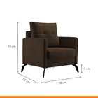 Poltrona Decorativa Para Sala De Estar Agatha Marrom