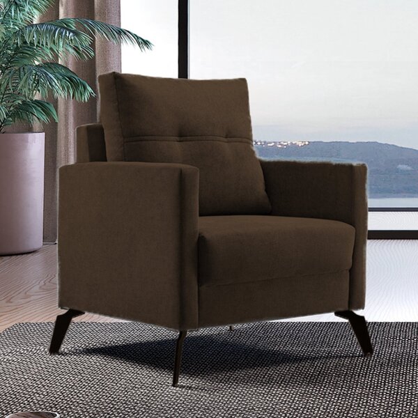 Poltrona Decorativa Para Sala De Estar Agatha Marrom