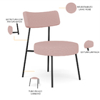 Poltrona Decorativa Para Sala De Estar Base Fixa Londres L02