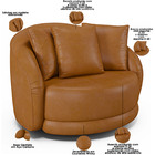 Poltrona Decorativa Para Sala De Estar Base Giratória Witta M
