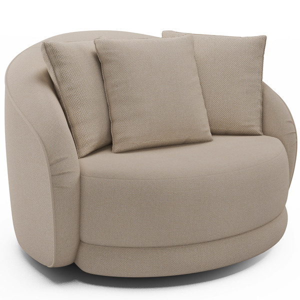 Poltrona Decorativa Para Sala De Estar Base Giratória Witta M