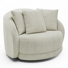 Poltrona Decorativa Para Sala De Estar Base Giratória Witta M