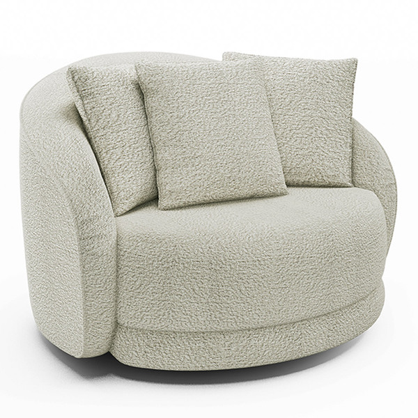 Poltrona Decorativa Para Sala De Estar Base Giratória Witta M