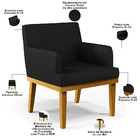 Poltrona Decorativa Para Sala De Estar Base Mel Beatriz W01 C