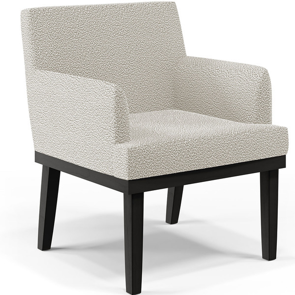 Poltrona Decorativa Para Sala De Estar Base Preto Beatriz W01