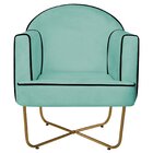 Poltrona Decorativa Para Sala De Estar Base X Eva Azul Tiffan