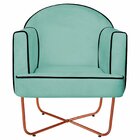 Poltrona Decorativa Para Sala De Estar Base X Eva Azul Tiffan