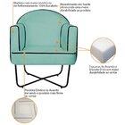 Poltrona Decorativa Para Sala De Estar Base X Eva Azul Tiffan