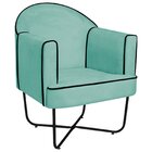 Poltrona Decorativa Para Sala De Estar Base X Eva Azul Tiffan