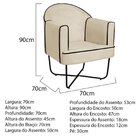 Poltrona Decorativa Para Sala De Estar Base X Eva Bege/preto