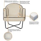 Poltrona Decorativa Para Sala De Estar Base X Eva Bege/preto