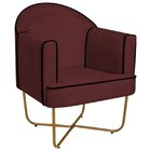 Poltrona Decorativa Para Sala De Estar Base X Eva Bordô/doura