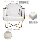 Poltrona Decorativa Para Sala De Estar Base X Eva Branco/dour