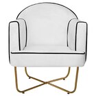 Poltrona Decorativa Para Sala De Estar Base X Eva Branco/dour