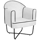 Poltrona Decorativa Para Sala De Estar Base X Eva Branco/preto