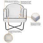 Poltrona Decorativa Para Sala De Estar Base X Eva Branco/preto