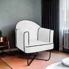 Poltrona Decorativa Para Sala De Estar Base X Eva Branco/preto