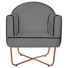 Poltrona Decorativa Para Sala De Estar Base X Eva Cinza/bronze