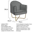 Poltrona Decorativa Para Sala De Estar Base X Eva Cinza/doura